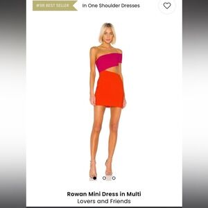 Lovers + Friends One Shoulder Dress - Pink and Orange